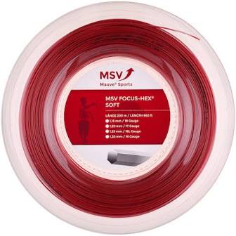 die MSV Focus-HEX® SOFT ist eine haltbare Co.-Polyester Monofilament-Saite der neuesten Generation in hexagonaler Form sie ermöglicht viel Power und verrutscht so gut wie nie darüber hinaus hat sie eine verbesserte Spannungshaltbarkeit die hexagonale Form ermöglicht einen zusätzlichen Biss und einen verbesserten Spin bei ausgezeichneter Kontrolle die MSV Focus-HEX® SOFT  ist elastischer als die die MSV Focus-HEX® - die Schwestersaite der Focus Hex - aber ca. 8% elastischer Dicke: 1.25mm  Farbe: rot Haupteigenschaft: Haltbarkeit Nebeneigenschaft: Spin, Spielgefühl/Touch Bauart Tennissaite: Monofil Material Tennissaite: Co-Polyester Standard
